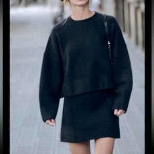 Zara knit skirt set in navy